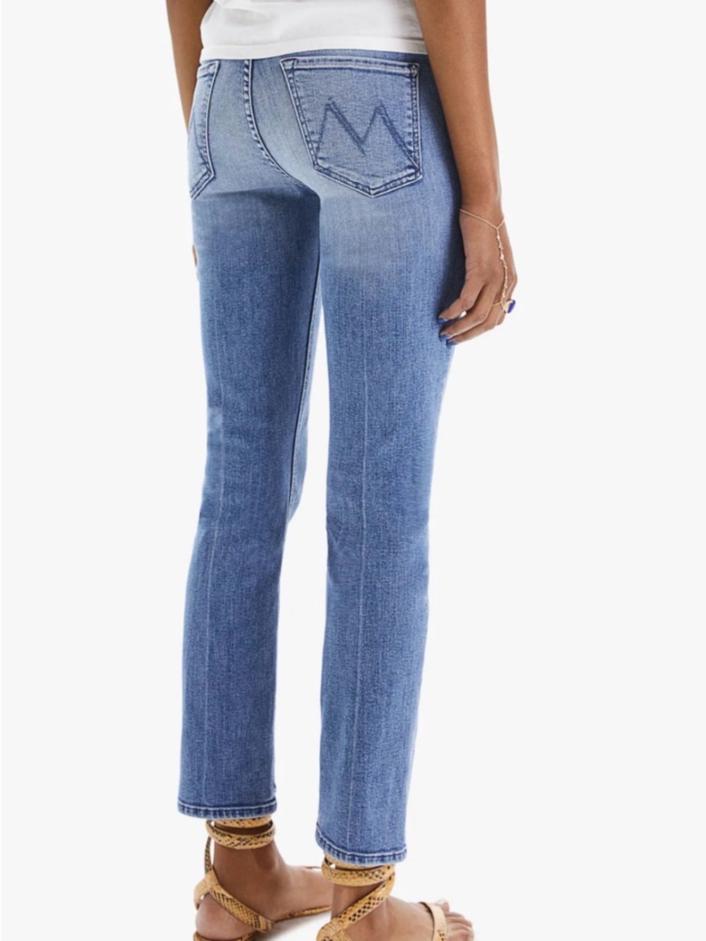 Mother mid rise dazzler ankle jeans